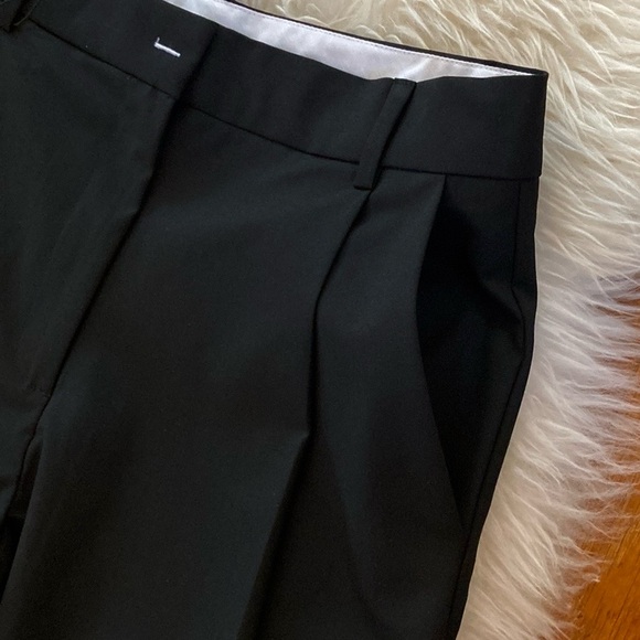 Zara High-Waist Pleat Front Poplin Hem Menswear Style Trousers - Picture 6 of 12